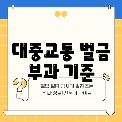 대중교통 벌금 부과 기준