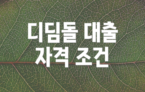 디딤돌 대출 자격 조건