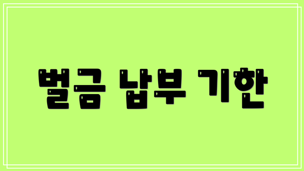 벌금 납부 기한