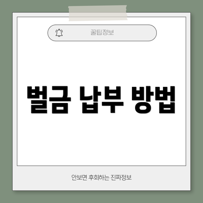 벌금 납부 방법