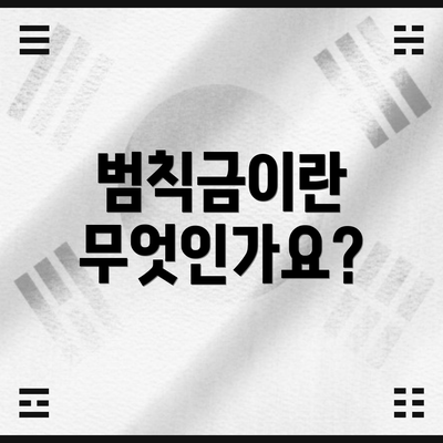 범칙금이란 무엇인가요?