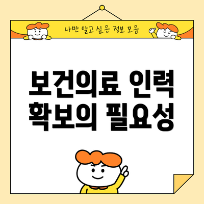 보건의료 인력 확보의 필요성