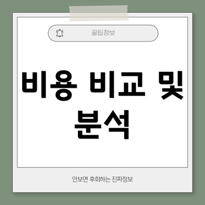 비용 비교 및 분석
