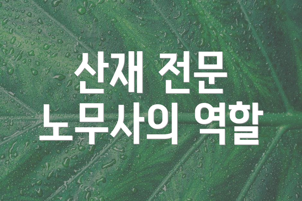 산재 전문 노무사의 역할