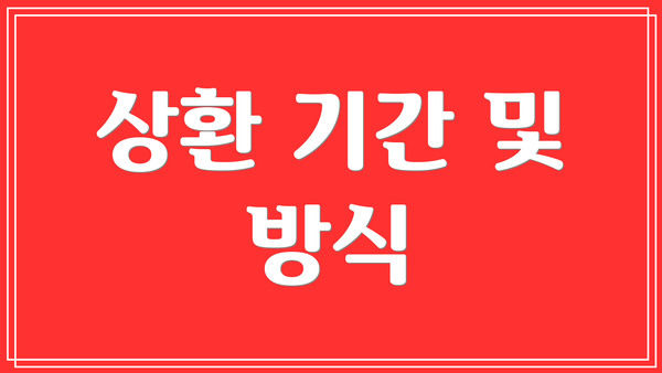 상환 기간 및 방식