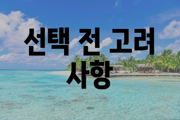 선택 전 고려 사항