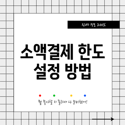 소액결제 한도 설정 방법
