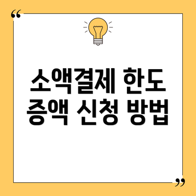소액결제 한도 증액 신청 방법