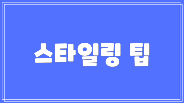 스타일링 팁