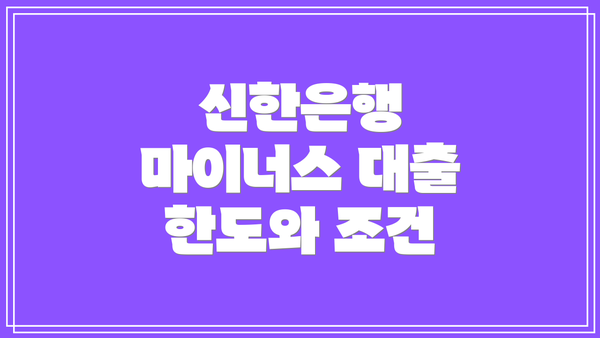 신한은행 마이너스 대출 한도와 조건