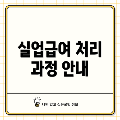 실업급여 처리 과정 안내
