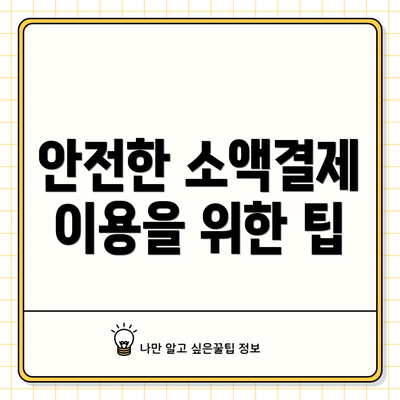 안전한 소액결제 이용을 위한 팁