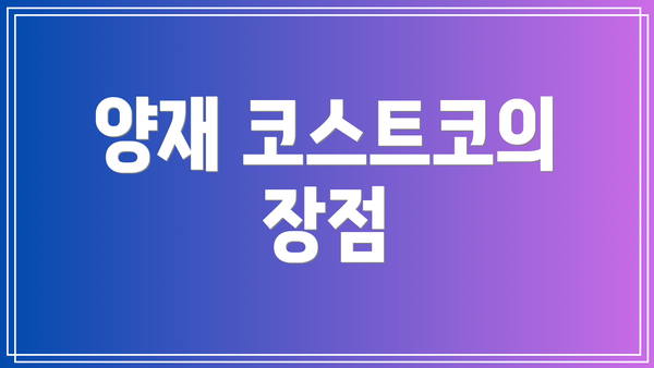 양재 코스트코의 장점