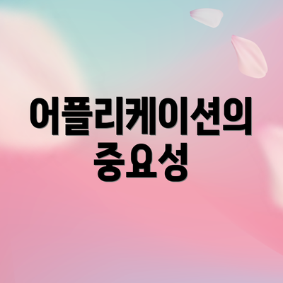 어플리케이션의 중요성