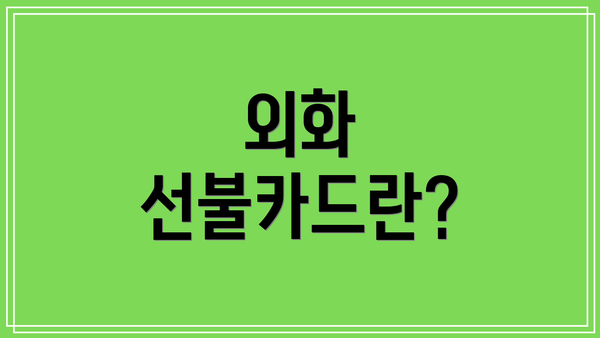 외화 선불카드란?