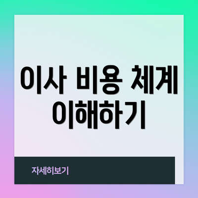 이사 비용 체계 이해하기