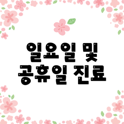 일요일 및 공휴일 진료