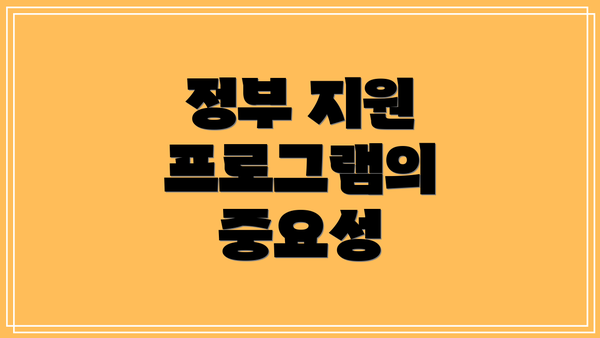 정부 지원 프로그램의 중요성