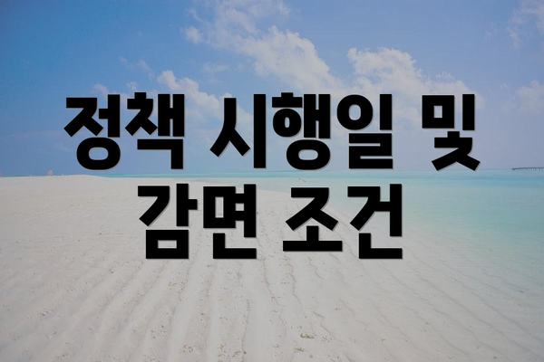 정책 시행일 및 감면 조건