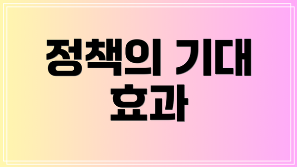 정책의 기대 효과