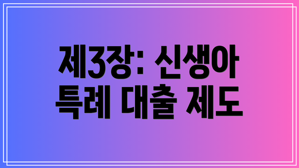제3장: 신생아 특례 대출 제도