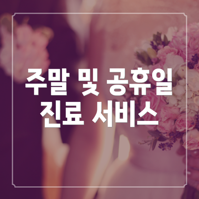 주말 및 공휴일 진료 서비스