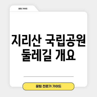 지리산 국립공원 둘레길 개요