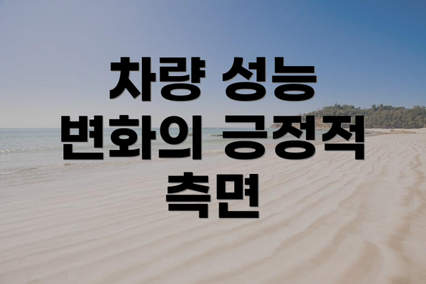 차량 성능 변화의 긍정적 측면