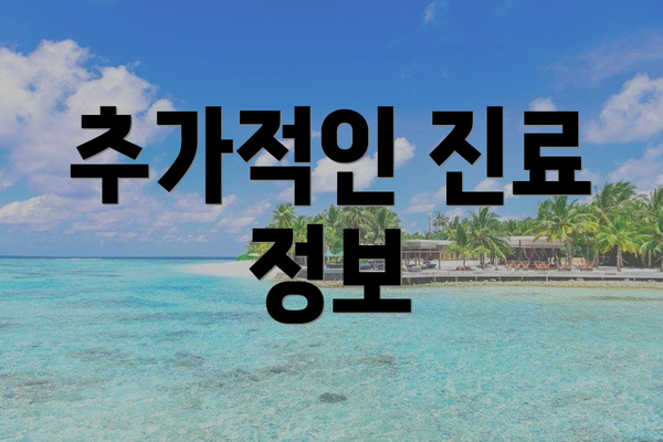 추가적인 진료 정보