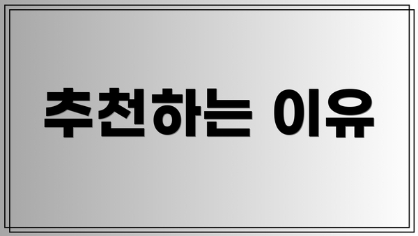 추천하는 이유