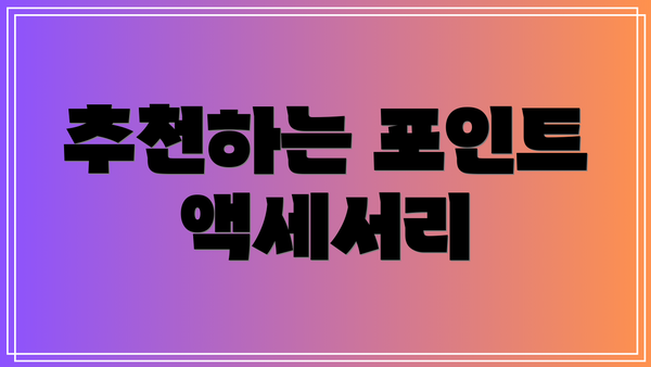 추천하는 포인트 액세서리