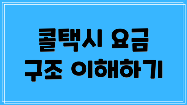콜택시 요금 구조 이해하기