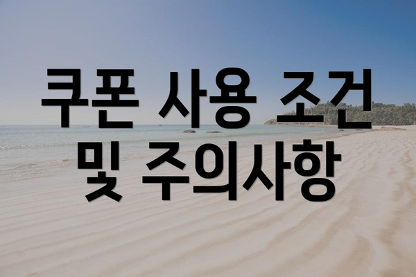 쿠폰 사용 조건 및 주의사항