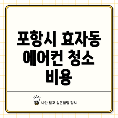 포항시 효자동 에어컨 청소 비용