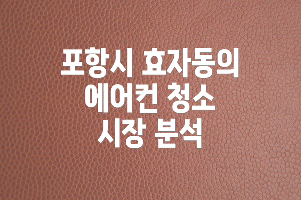 포항시 효자동의 에어컨 청소 시장 분석
