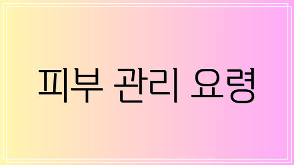 피부 관리 요령