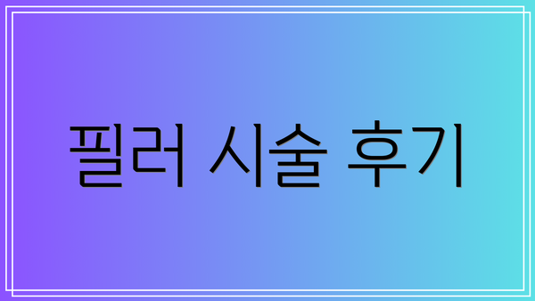 필러 시술 후기