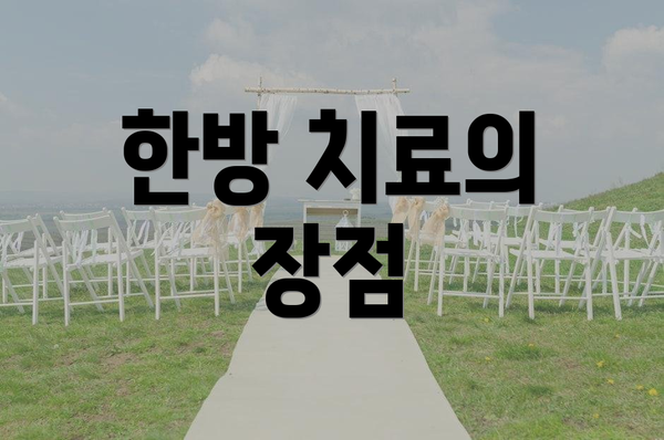 한방 치료의 장점