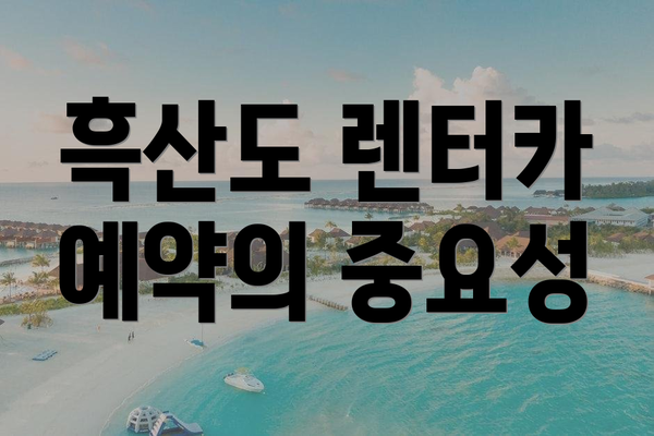 흑산도 렌터카 예약의 중요성
