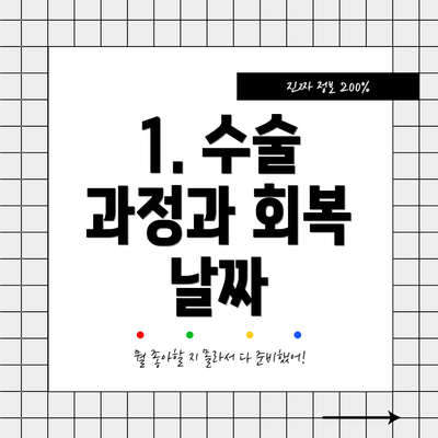 1. 수술 과정과 회복 날짜