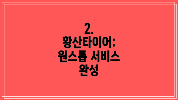2. 황산타이어: 원스톱 서비스 완성