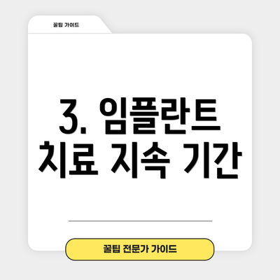 3. 임플란트 치료 지속 기간