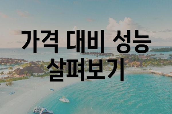 가격 대비 성능 살펴보기