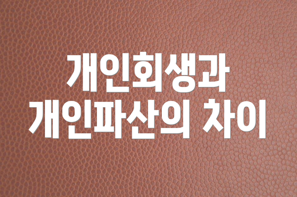 개인회생과 개인파산의 차이