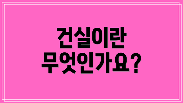 건실이란 무엇인가요?