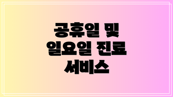 공휴일 및 일요일 진료 서비스
