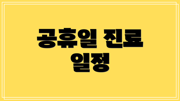 공휴일 진료 일정