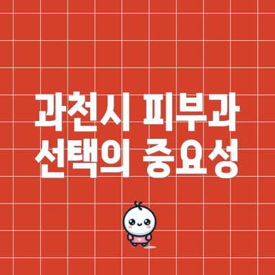 과천시 피부과 선택의 중요성