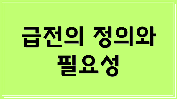 급전의 정의와 필요성
