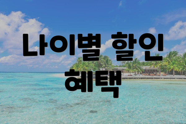 나이별 할인 혜택
